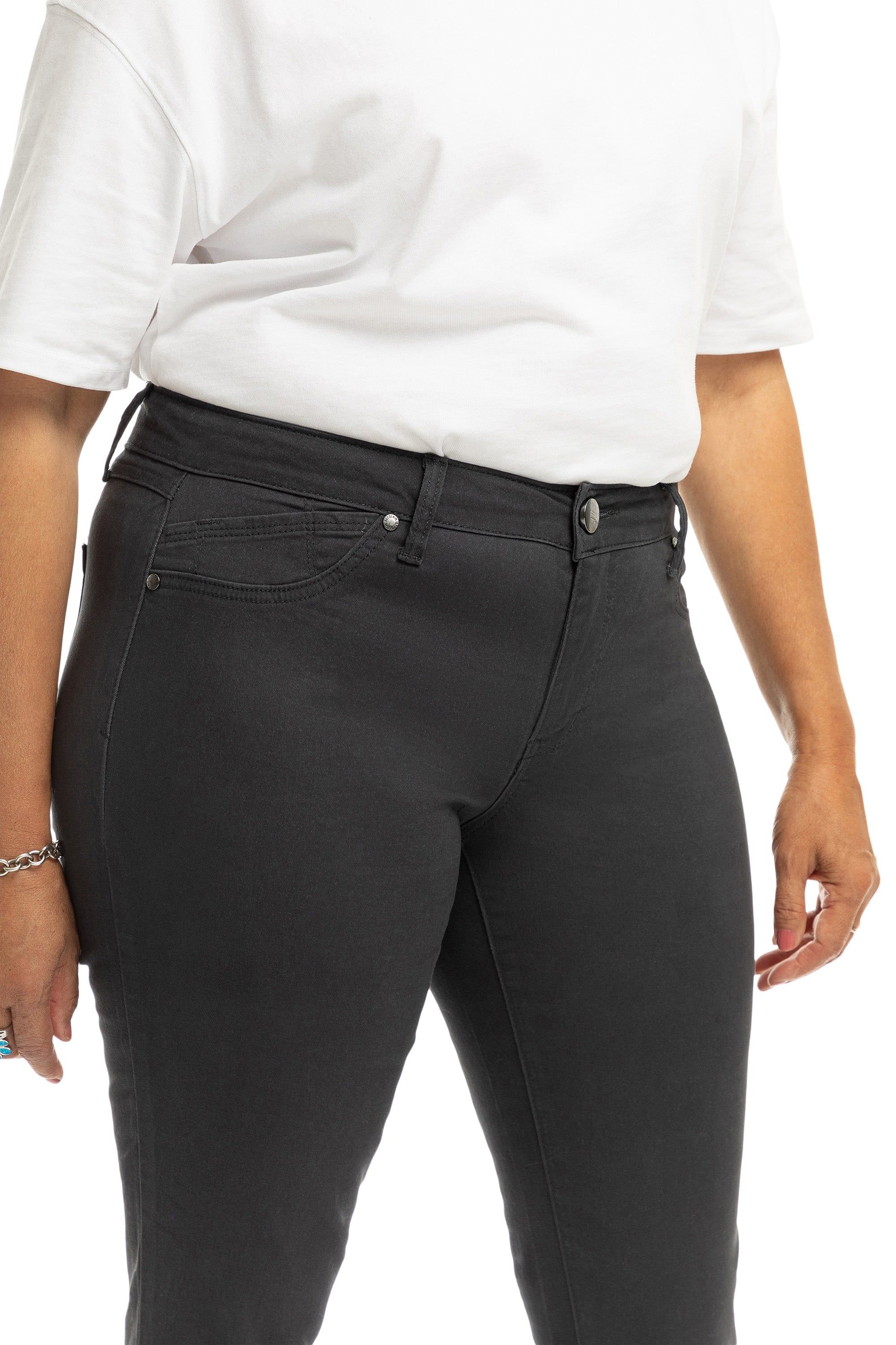 Curvy 28” Mid-Rise Twill Ankle Skinny in Magnet sold by 1822 Denim product image thumbnail 5