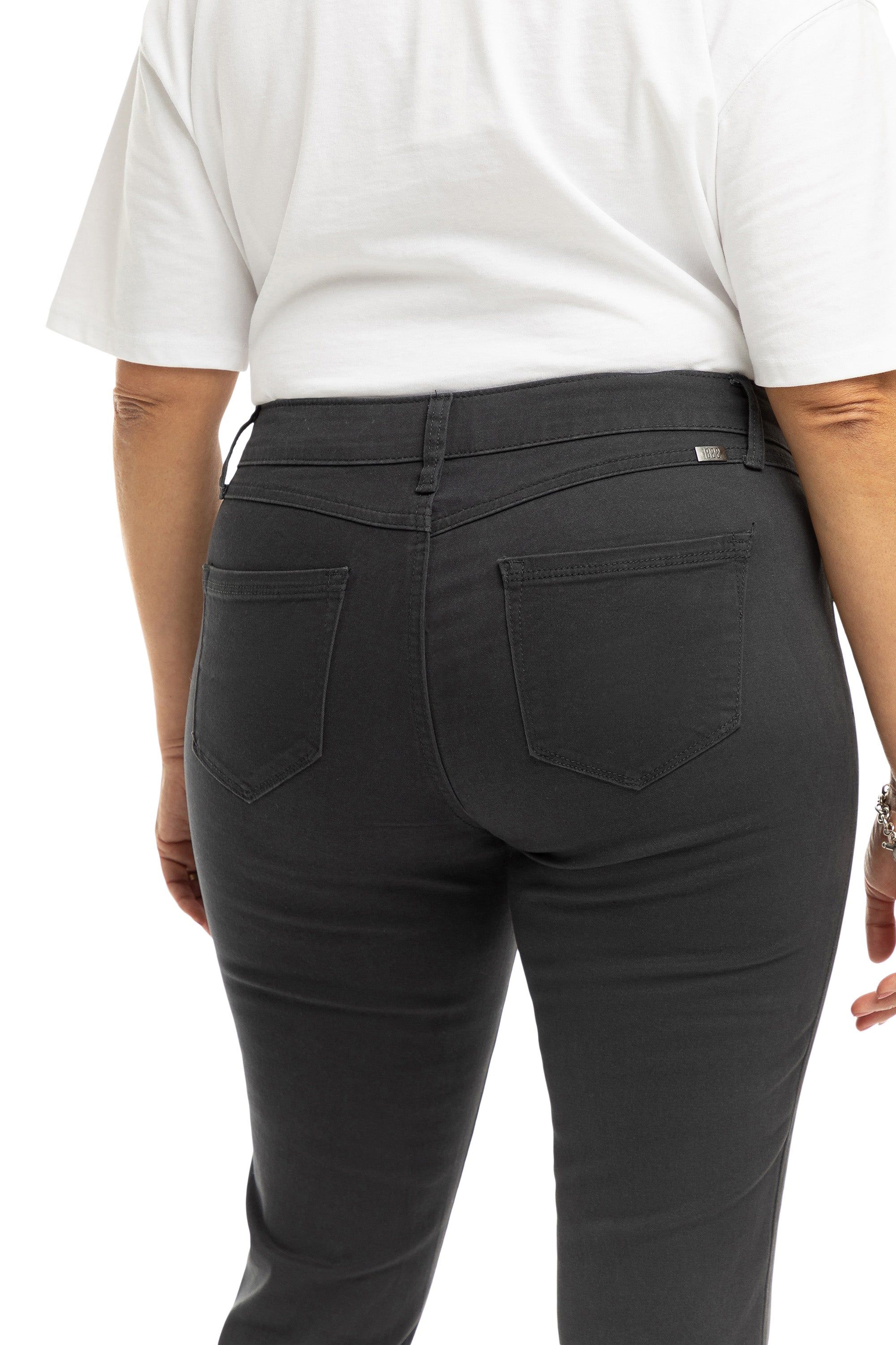 Curvy 28” Mid-Rise Twill Ankle Skinny in Magnet sold by 1822 Denim product image thumbnail 6