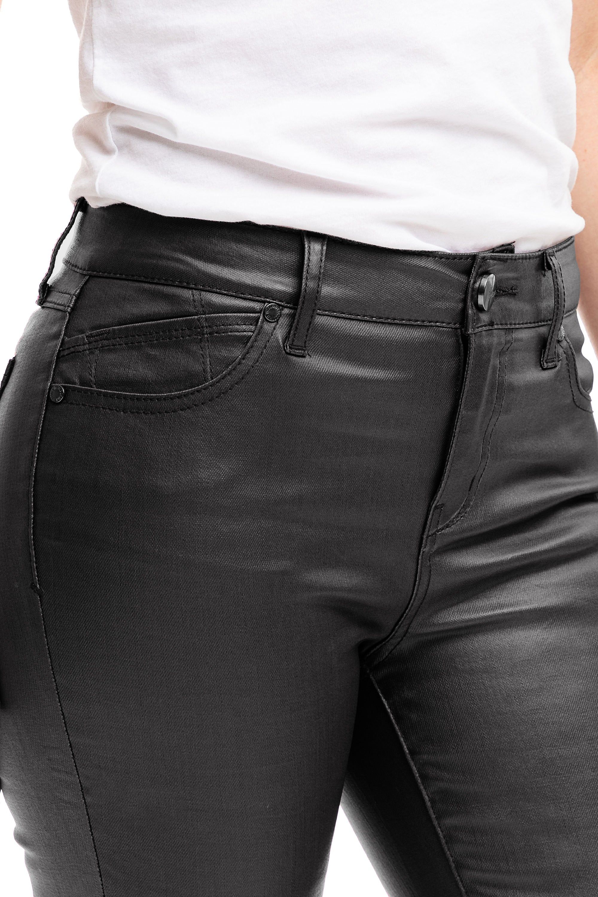 Petite 26" Mid-Rise Coated Ankle Skinny In Black sold by 1822 Denim product image thumbnail 4