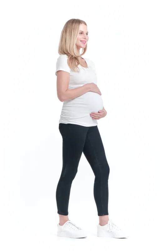 Maternity Butter Skinny w/ Bellyband in Black sold by 1822 Denim