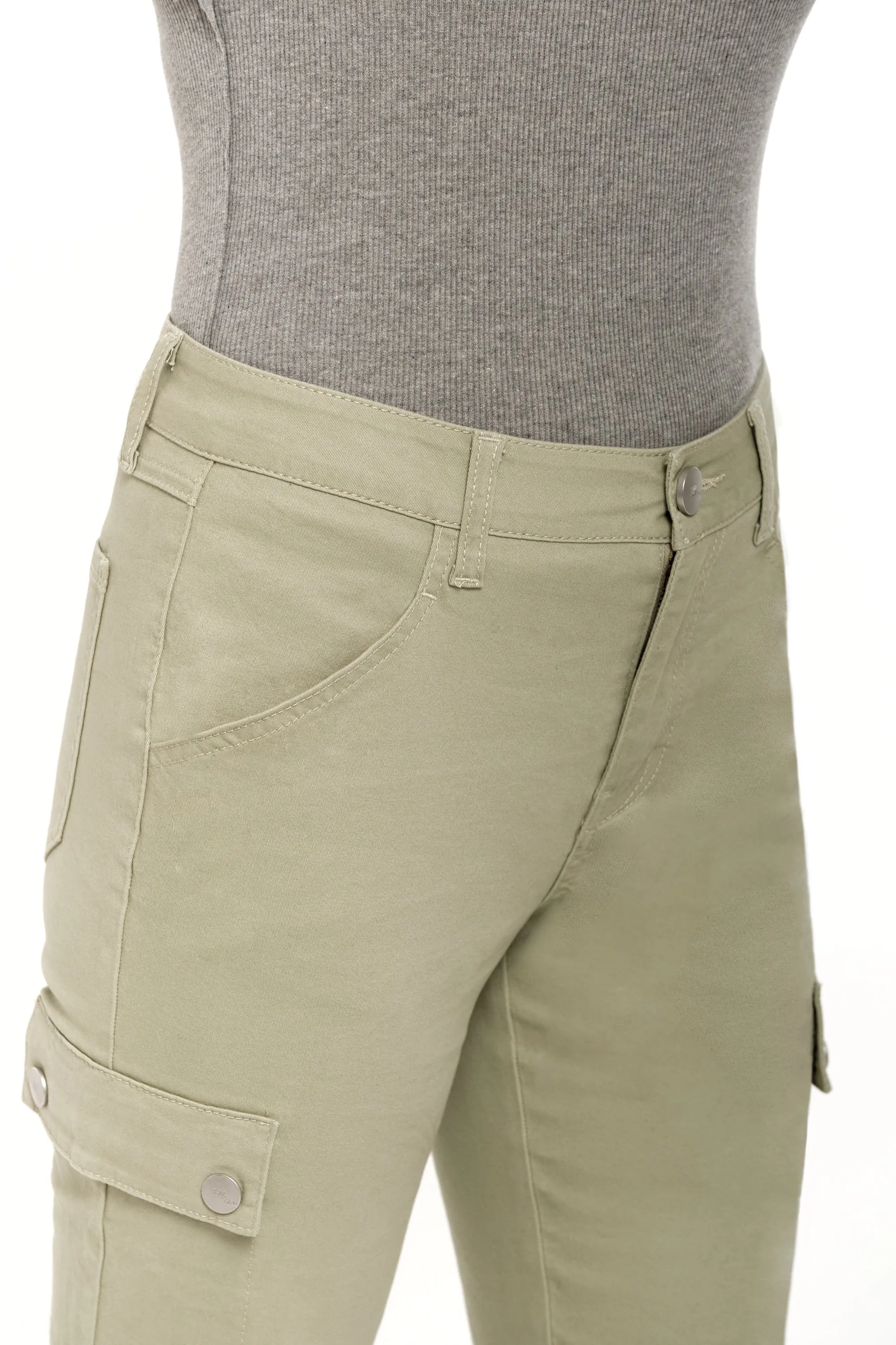 Twill Cargo Boot W/ Slit in Green Haze sold by 1822 Denim product image thumbnail 4