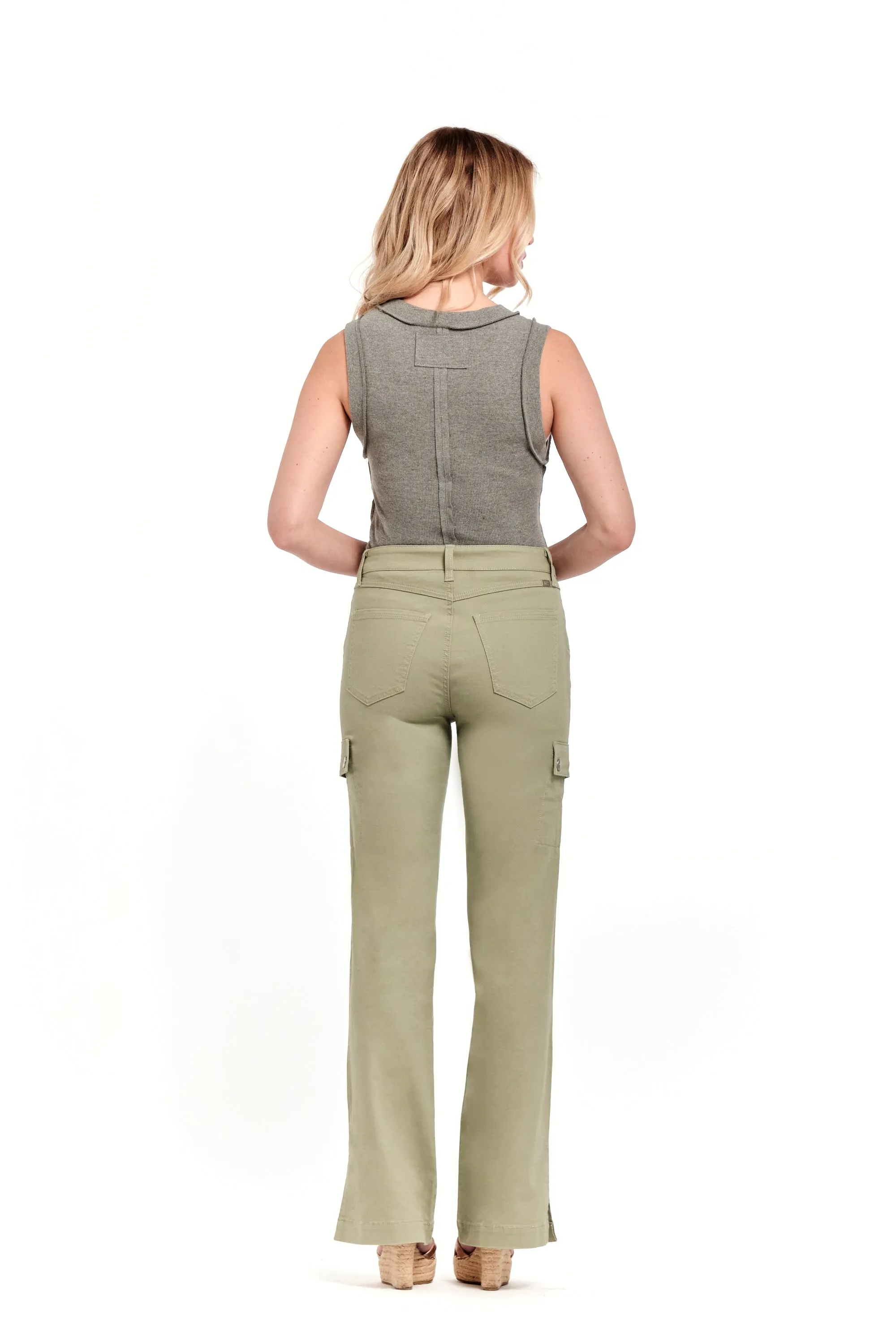 Twill Cargo Boot W/ Slit in Green Haze sold by 1822 Denim product image thumbnail 3