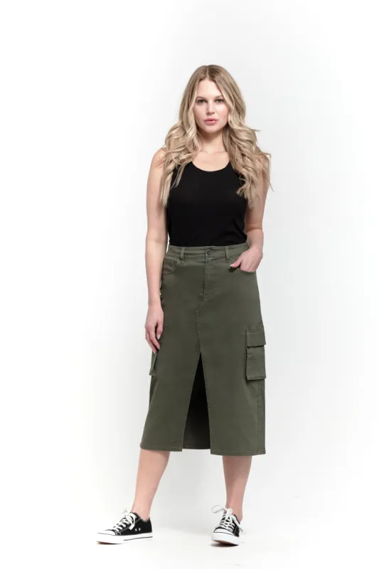 Utility Skirt in Kasey sold by 1822 Denim
