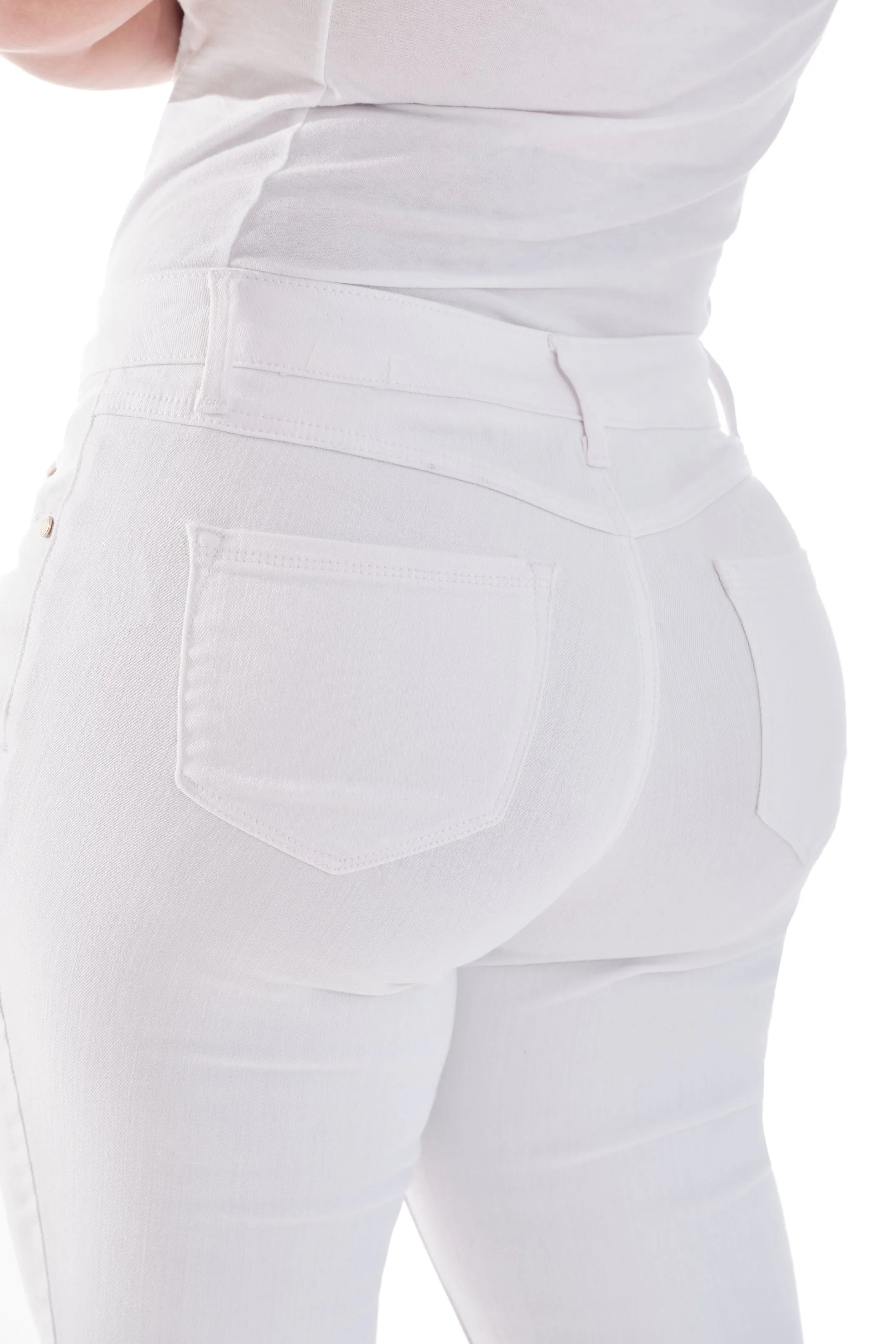 Curvy Taylor Cuff Jeans in White sold by 1822 Denim product image thumbnail 5