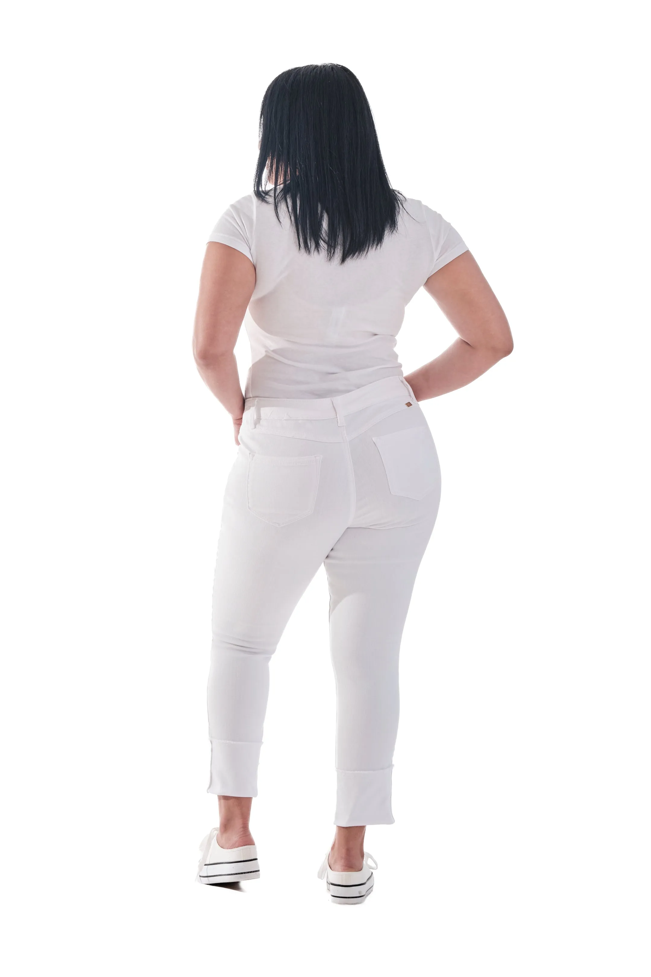 Curvy Taylor Cuff Jeans in White sold by 1822 Denim product image thumbnail 4