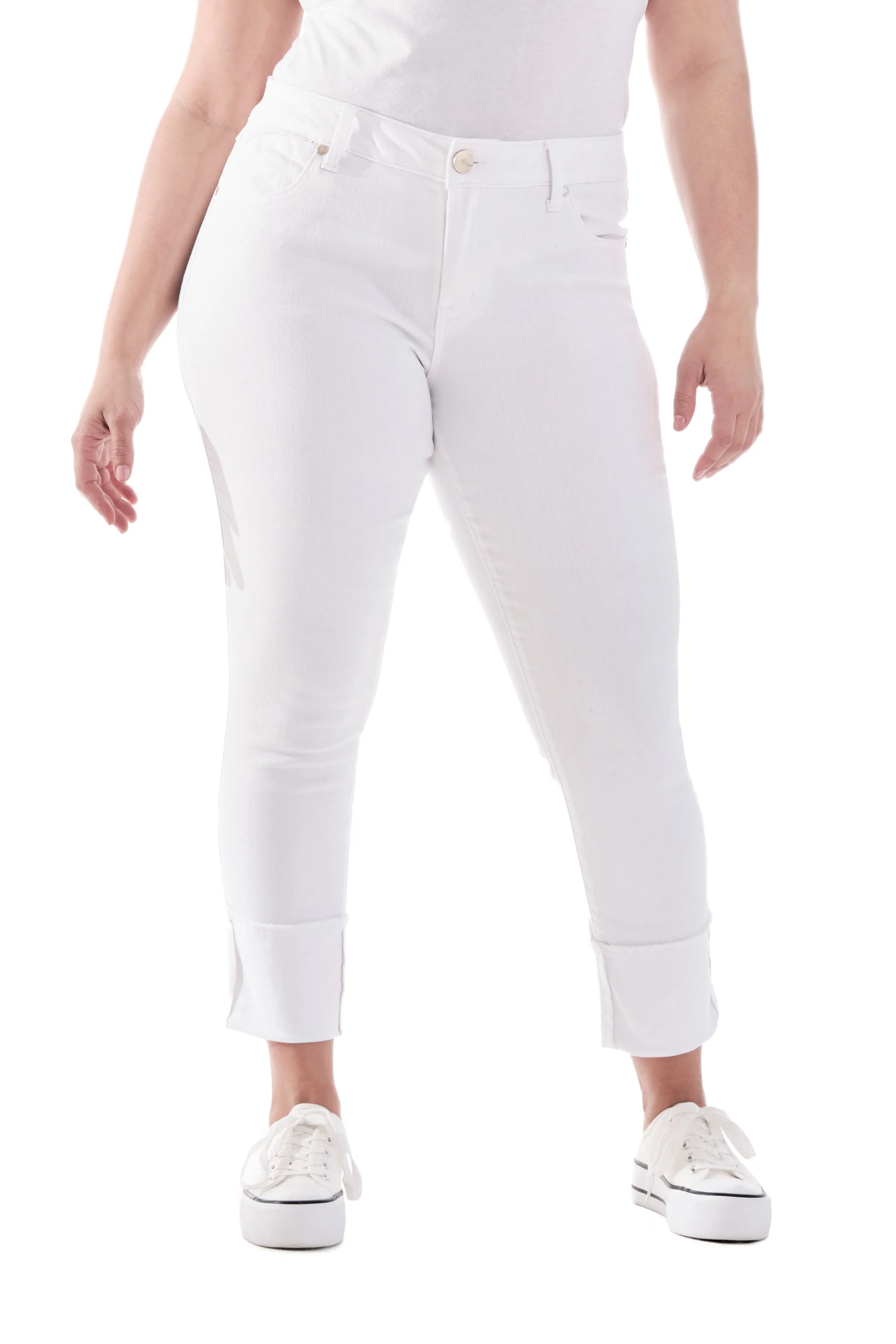 Curvy Taylor Cuff Jeans in White sold by 1822 Denim product image thumbnail 2