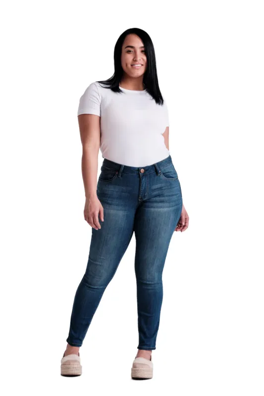 Curvy Silk Denim Ankle Skinny in Ziggy sold by 1822 Denim