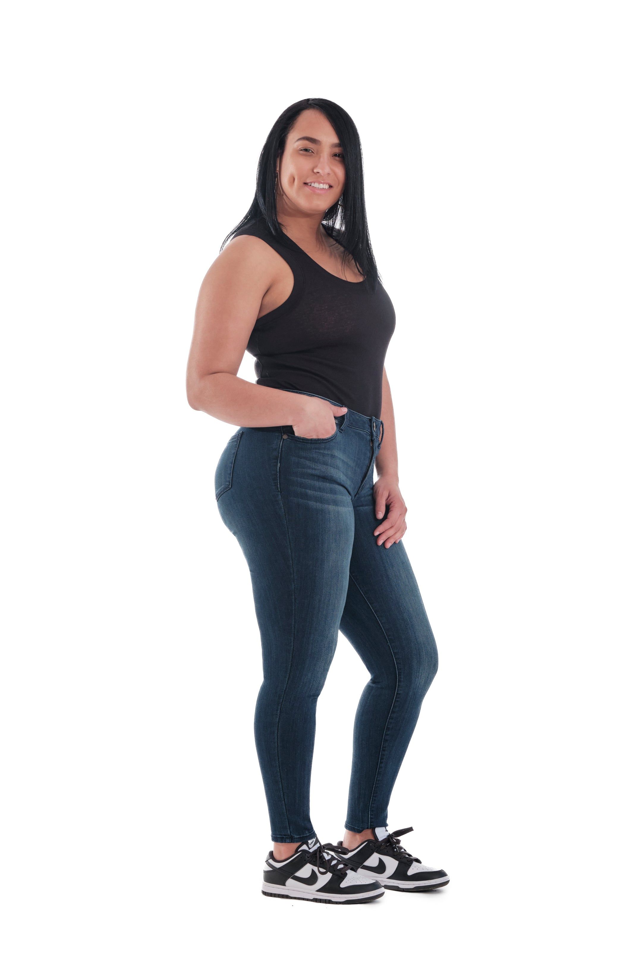 Curvy Silk Denim Skinny in Marco sold by 1822 Denim product image thumbnail 3