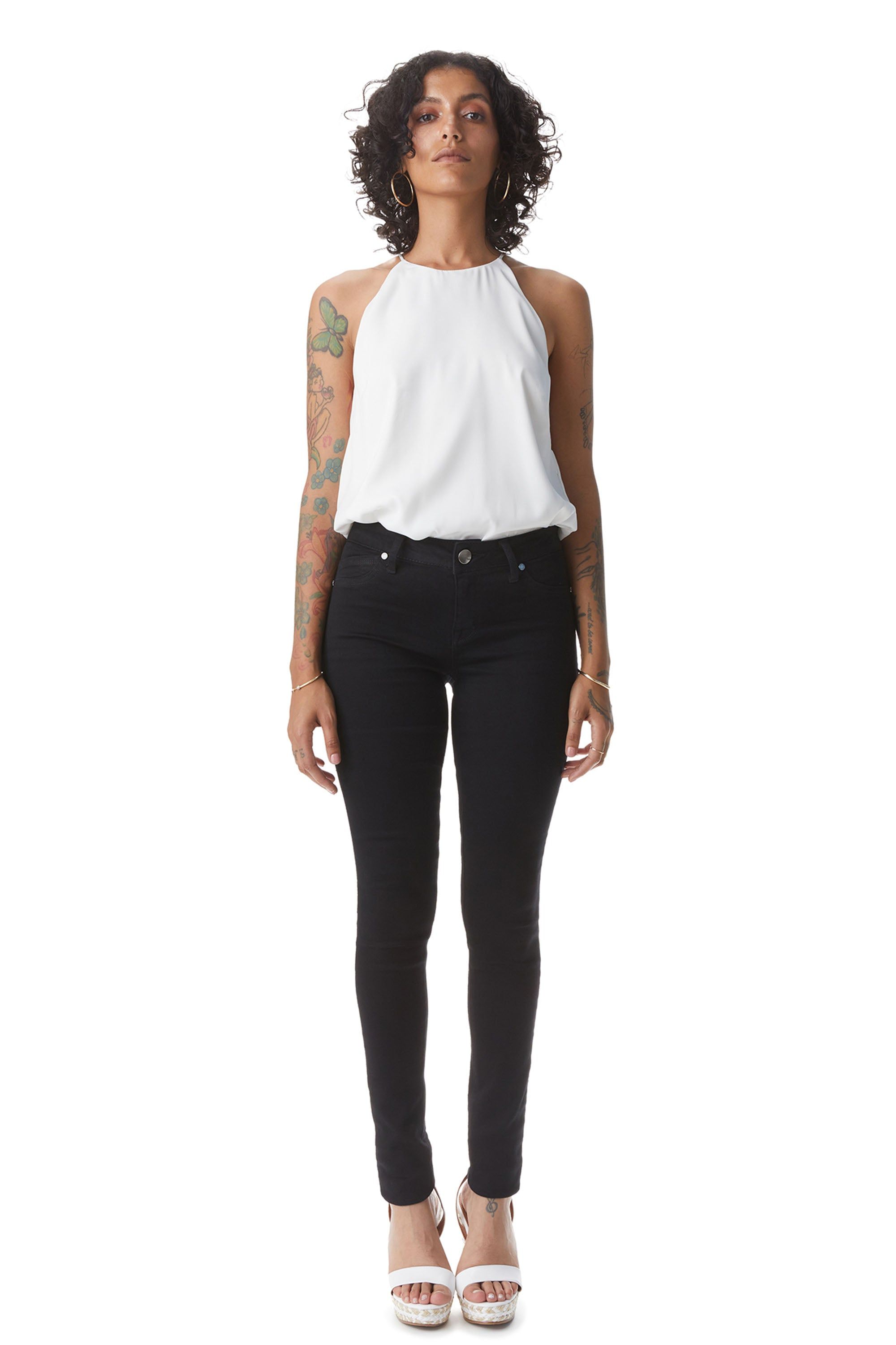 Long 34" Butter Mid-Rise Skinny In Wynter Black sold by 1822 Denim product image thumbnail 3