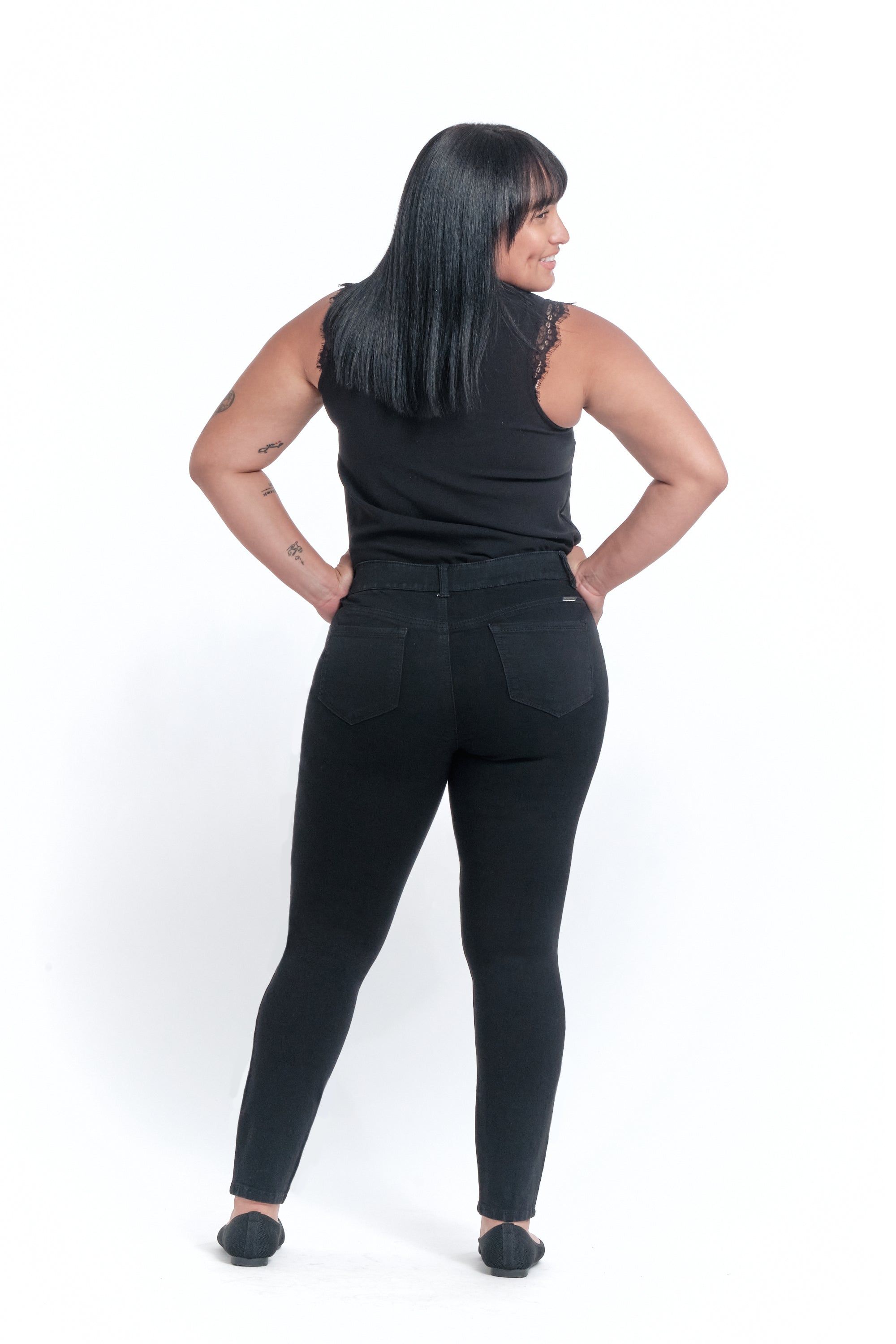 Curvy Tummy Control Ankle Skinny In Black sold by 1822 Denim product image thumbnail 3