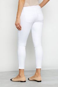 Classic Butter 28" Double Button Ankle Skinny Jean in Wynter White sold by 1822 Denim