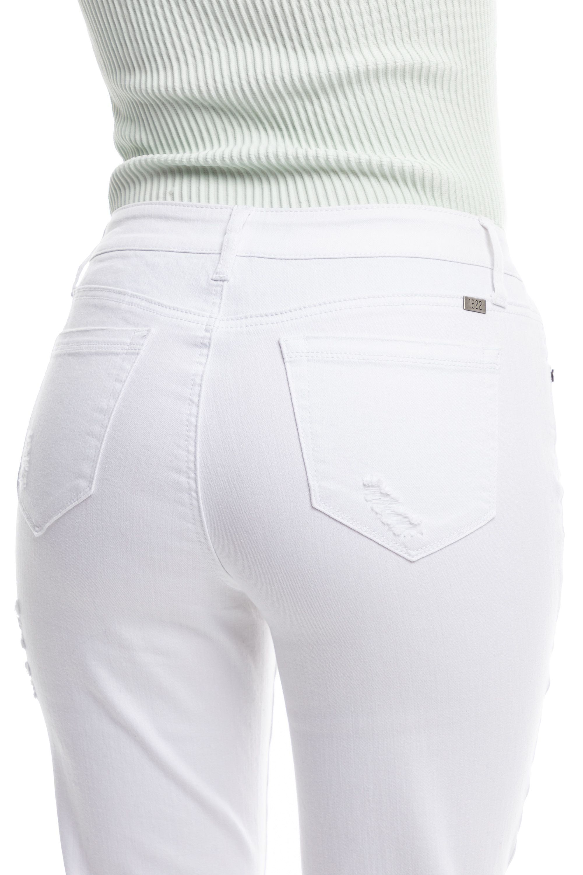 Classic 27" Mid-Rise Cuffed Slim Girlfriend In Giselle sold by 1822 Denim product image thumbnail 12