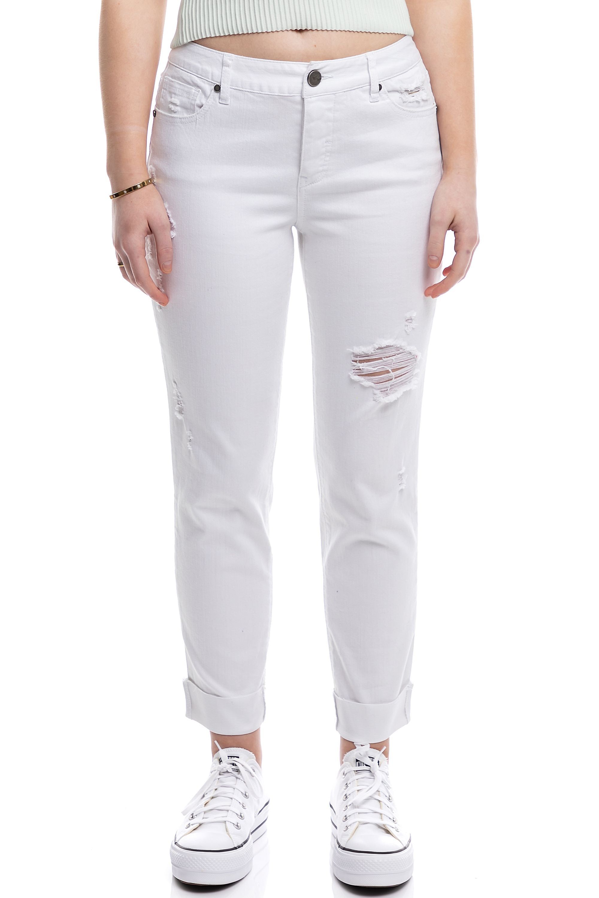 Classic 27" Mid-Rise Cuffed Slim Girlfriend In Giselle sold by 1822 Denim product image thumbnail 6