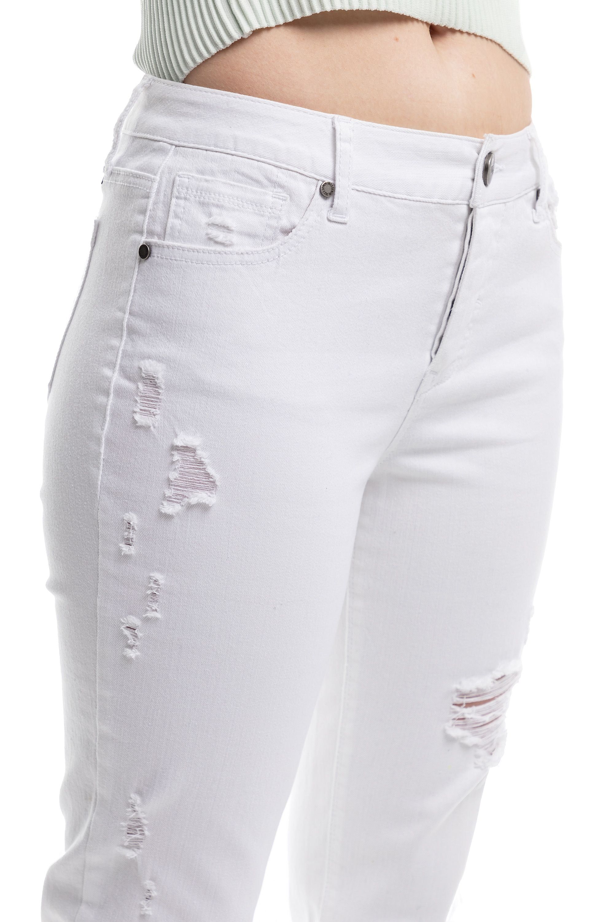 Classic 27" Mid-Rise Cuffed Slim Girlfriend In Giselle sold by 1822 Denim product image thumbnail 5