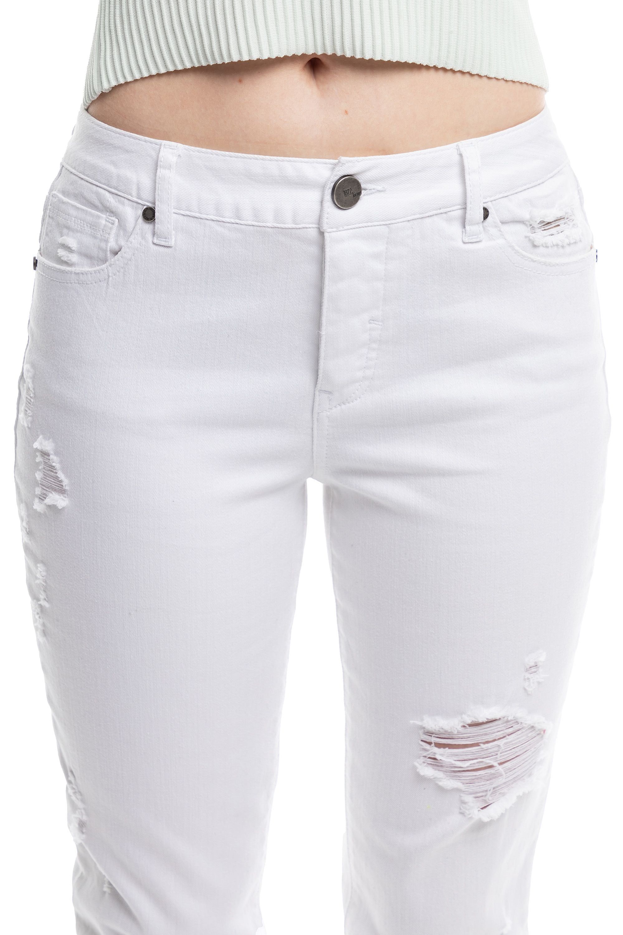 Classic 27" Mid-Rise Cuffed Slim Girlfriend In Giselle sold by 1822 Denim product image thumbnail 10