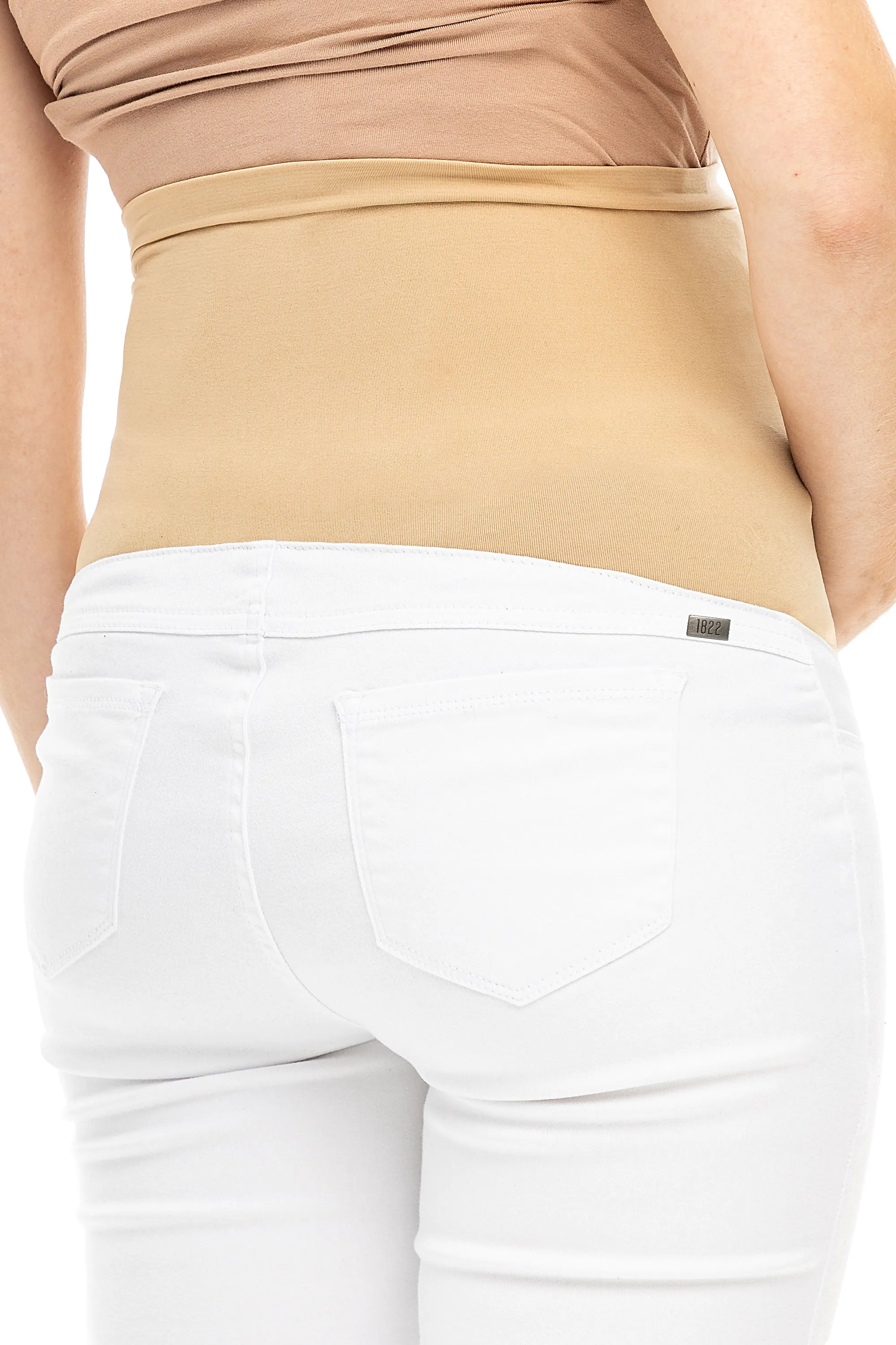 Maternity Butter Skinny Jeans w/ Bellyband in White sold by 1822 Denim product image thumbnail 4