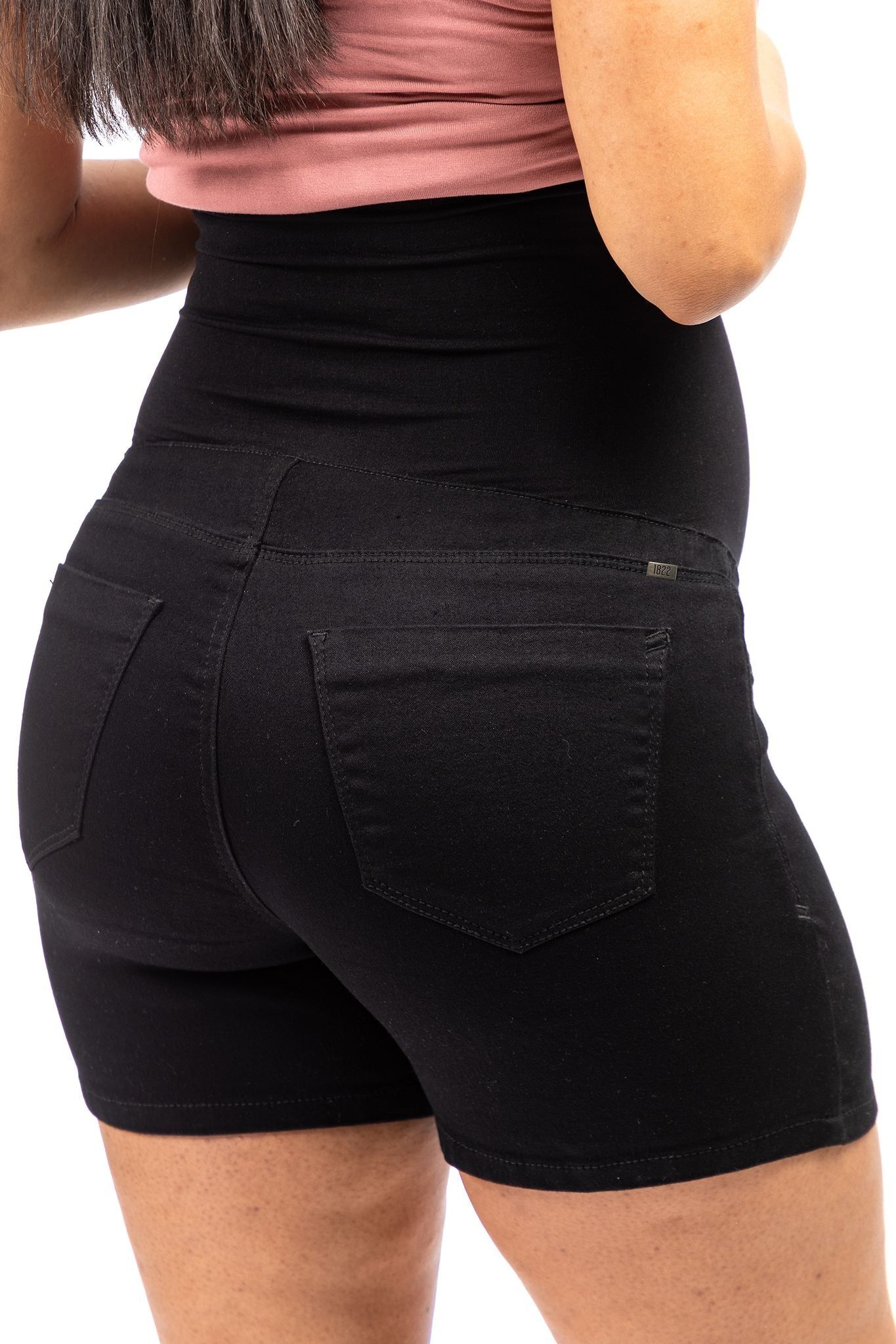 Maternity 5" Butter Short With Bellyband in Black sold by 1822 Denim product image thumbnail 5
