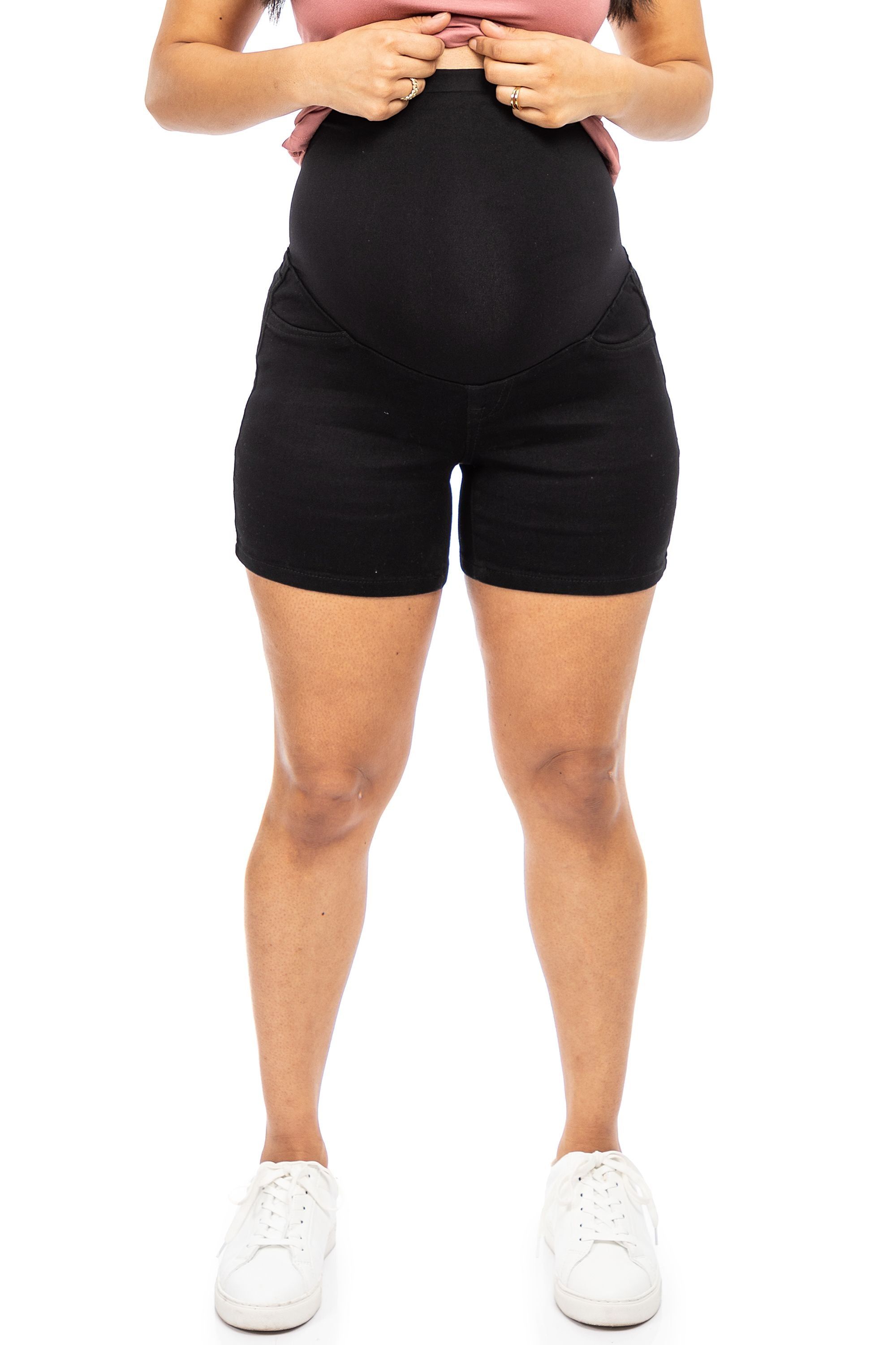 Maternity 5" Butter Short With Bellyband in Black sold by 1822 Denim product image thumbnail 2