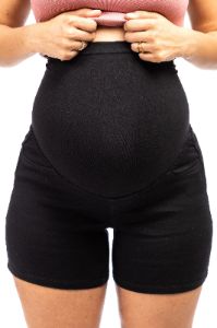 Maternity 5" Butter Short With Bellyband in Black sold by 1822 Denim