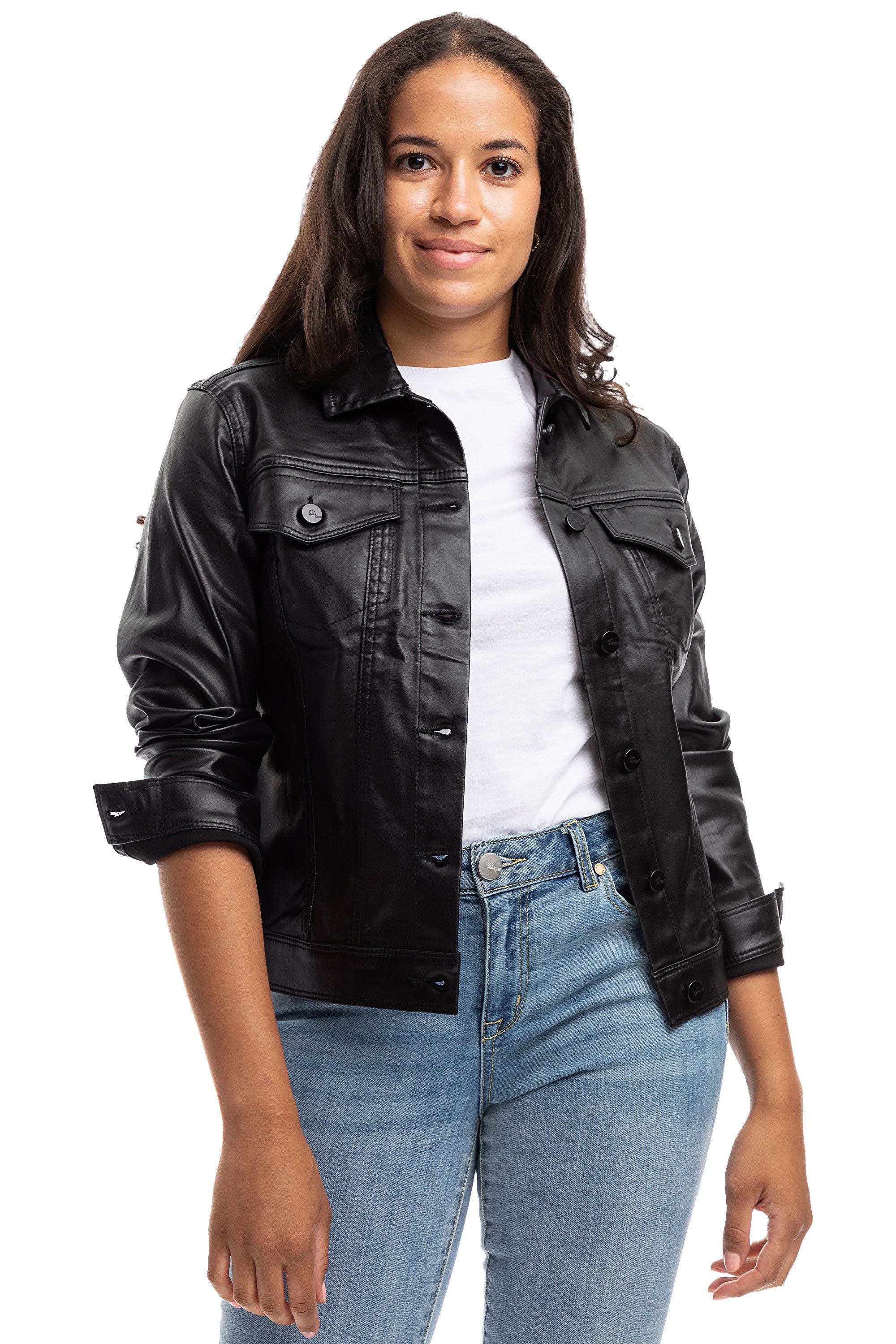 Classic Coated Denim Jacket In Black sold by 1822 Denim