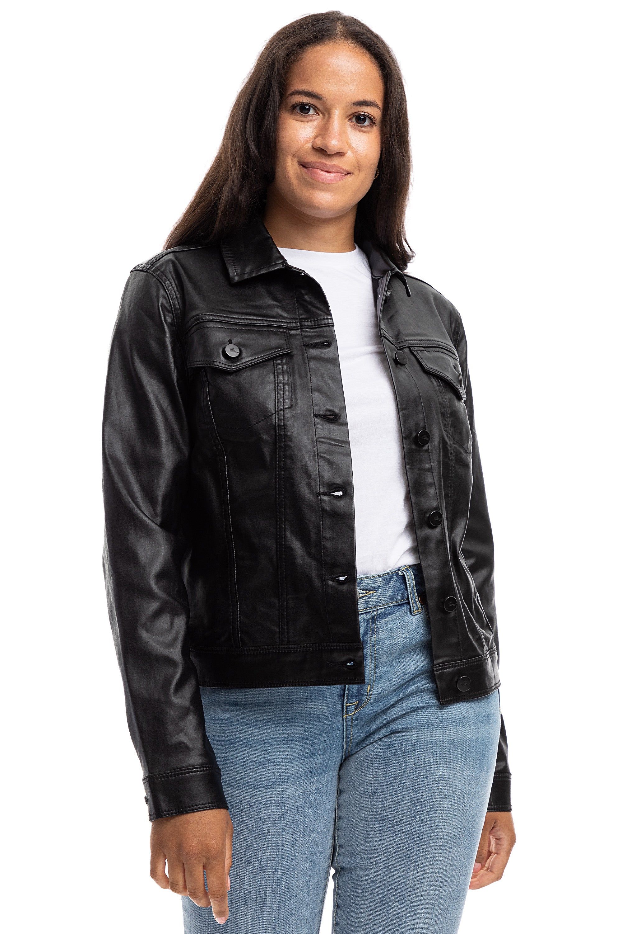 Classic Coated Denim Jacket In Black sold by 1822 Denim product image thumbnail 5