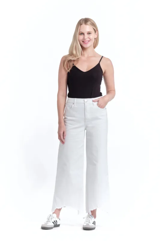 Eco Wide Leg with Release Hem in White sold by 1822 Denim