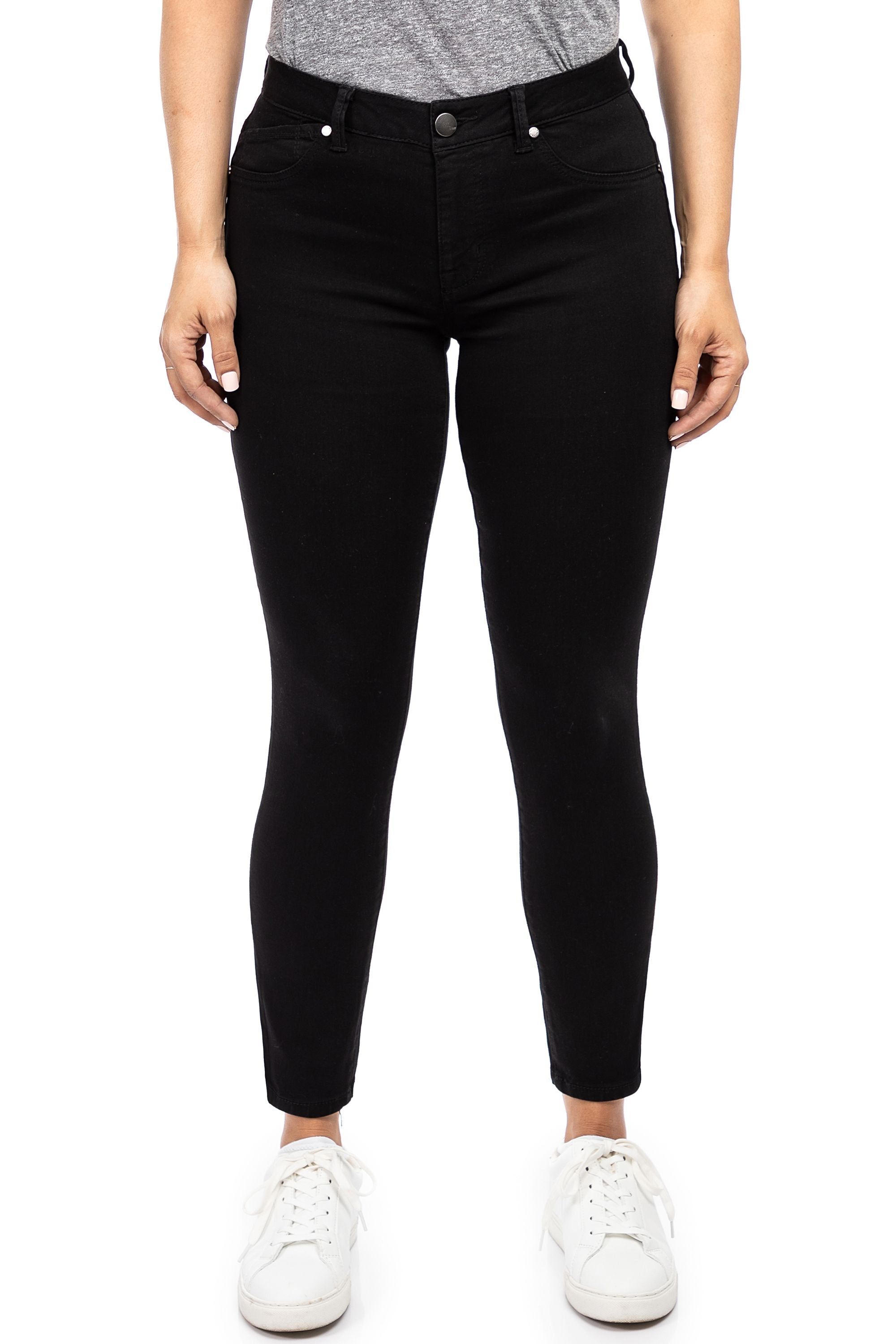 Curvy 28" Mid-Rise Contour Ankle Skinny In Black sold by 1822 Denim product image thumbnail 8