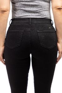 Curvy 28" Mid-Rise Contour Ankle Skinny In Black sold by 1822 Denim