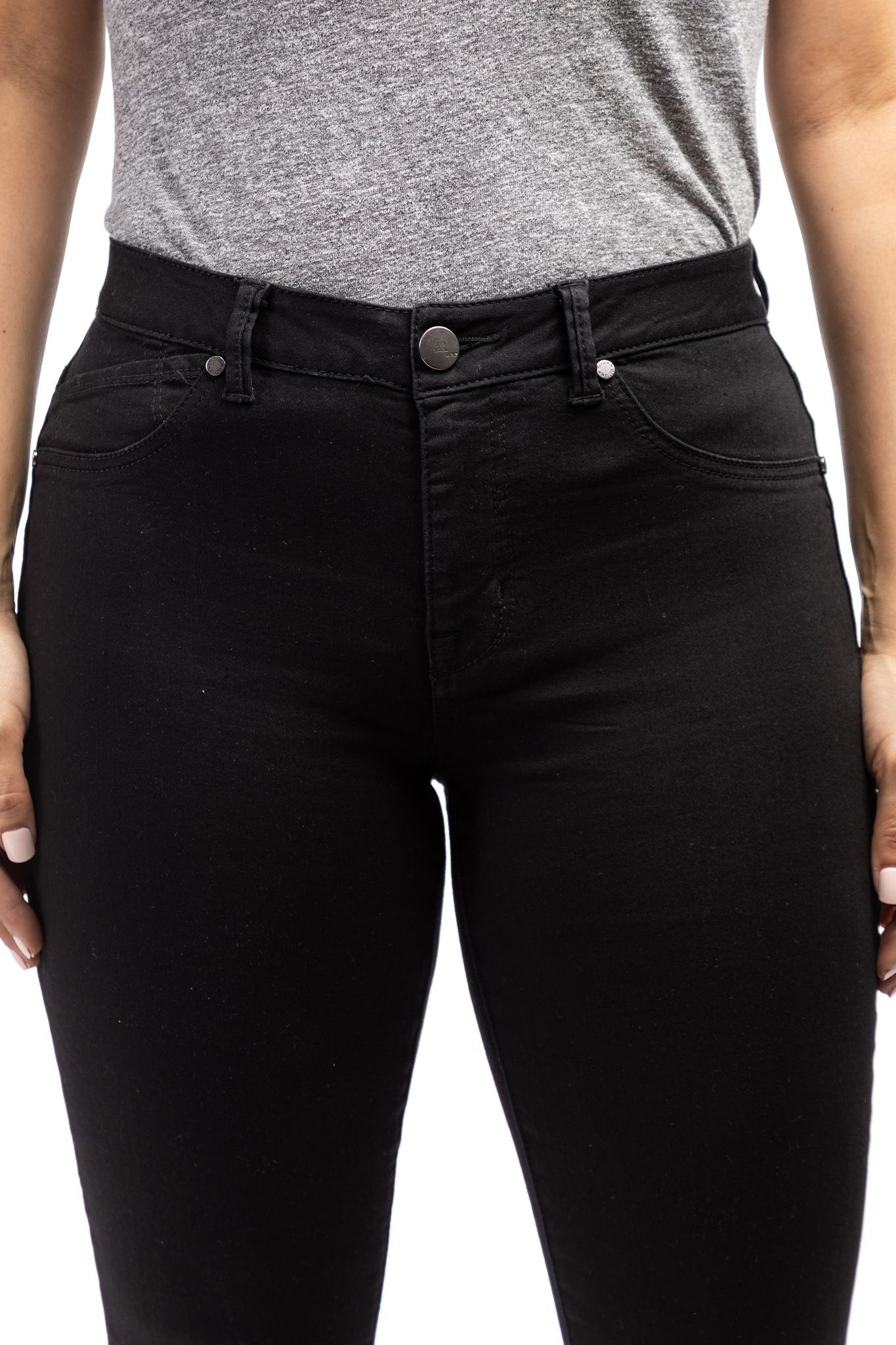 Curvy 28" Mid-Rise Contour Ankle Skinny In Black sold by 1822 Denim product image thumbnail 6