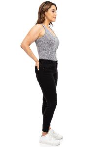 Curvy 28" Mid-Rise Contour Ankle Skinny In Black sold by 1822 Denim