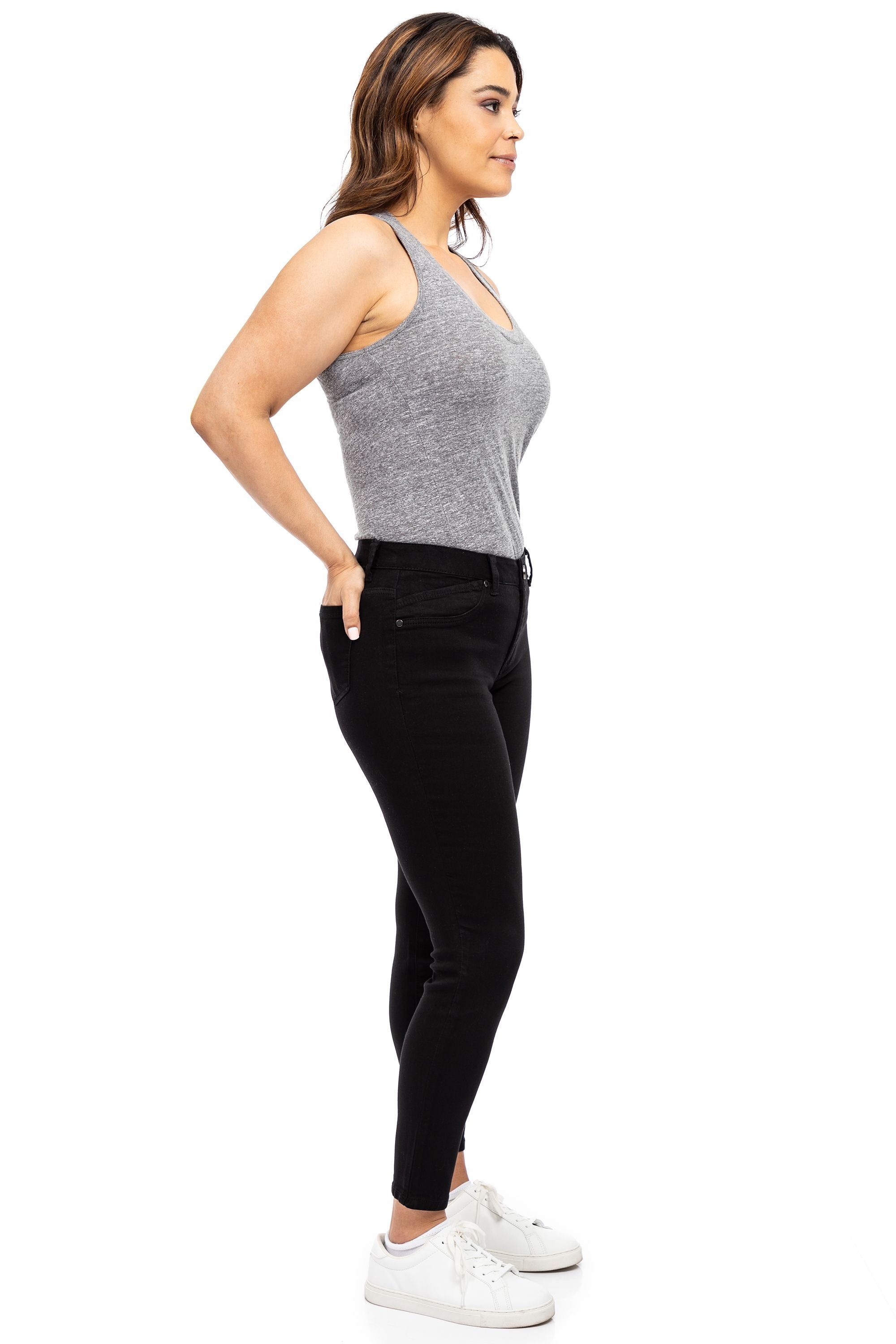 Curvy 28" Mid-Rise Contour Ankle Skinny In Black sold by 1822 Denim product image thumbnail 2