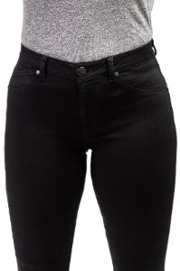 Curvy 28" Mid-Rise Contour Ankle Skinny In Black sold by 1822 Denim
