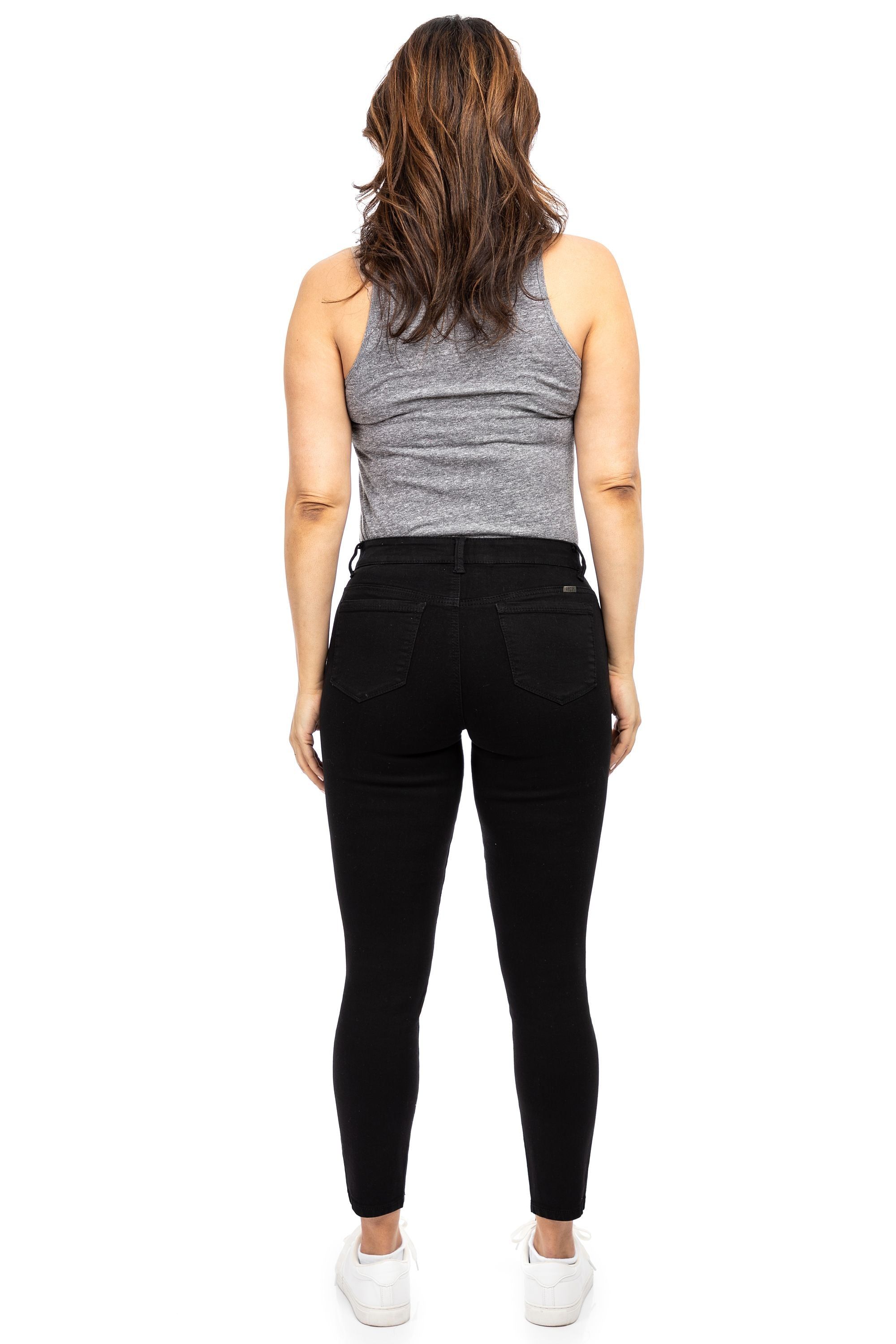 Curvy 28" Mid-Rise Contour Ankle Skinny In Black sold by 1822 Denim product image thumbnail 4