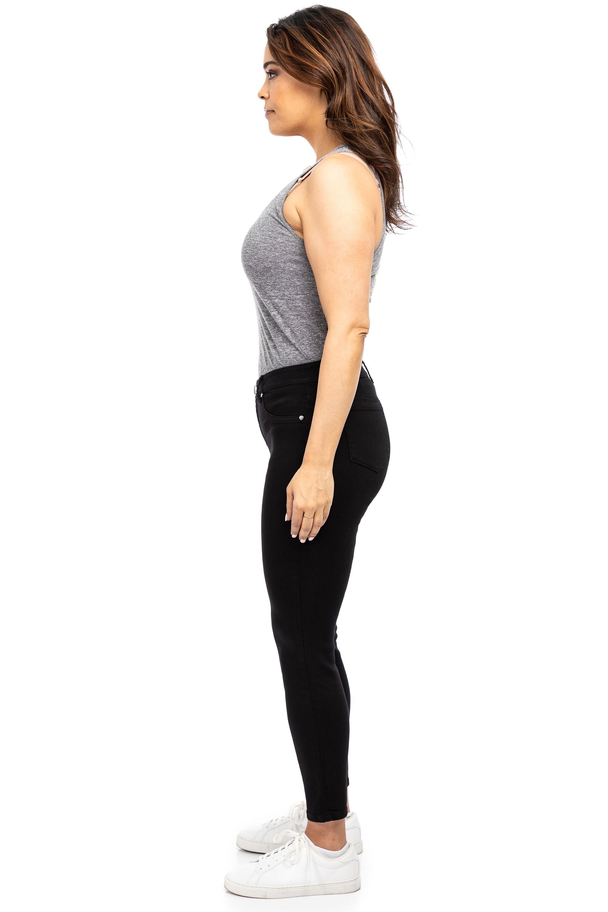 Curvy 28" Mid-Rise Contour Ankle Skinny In Black sold by 1822 Denim product image thumbnail 5