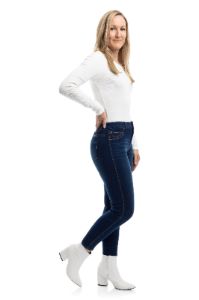 Petite 26" High-Rise Butter Ankle Skinny in Wynter Lennox sold by 1822 Denim