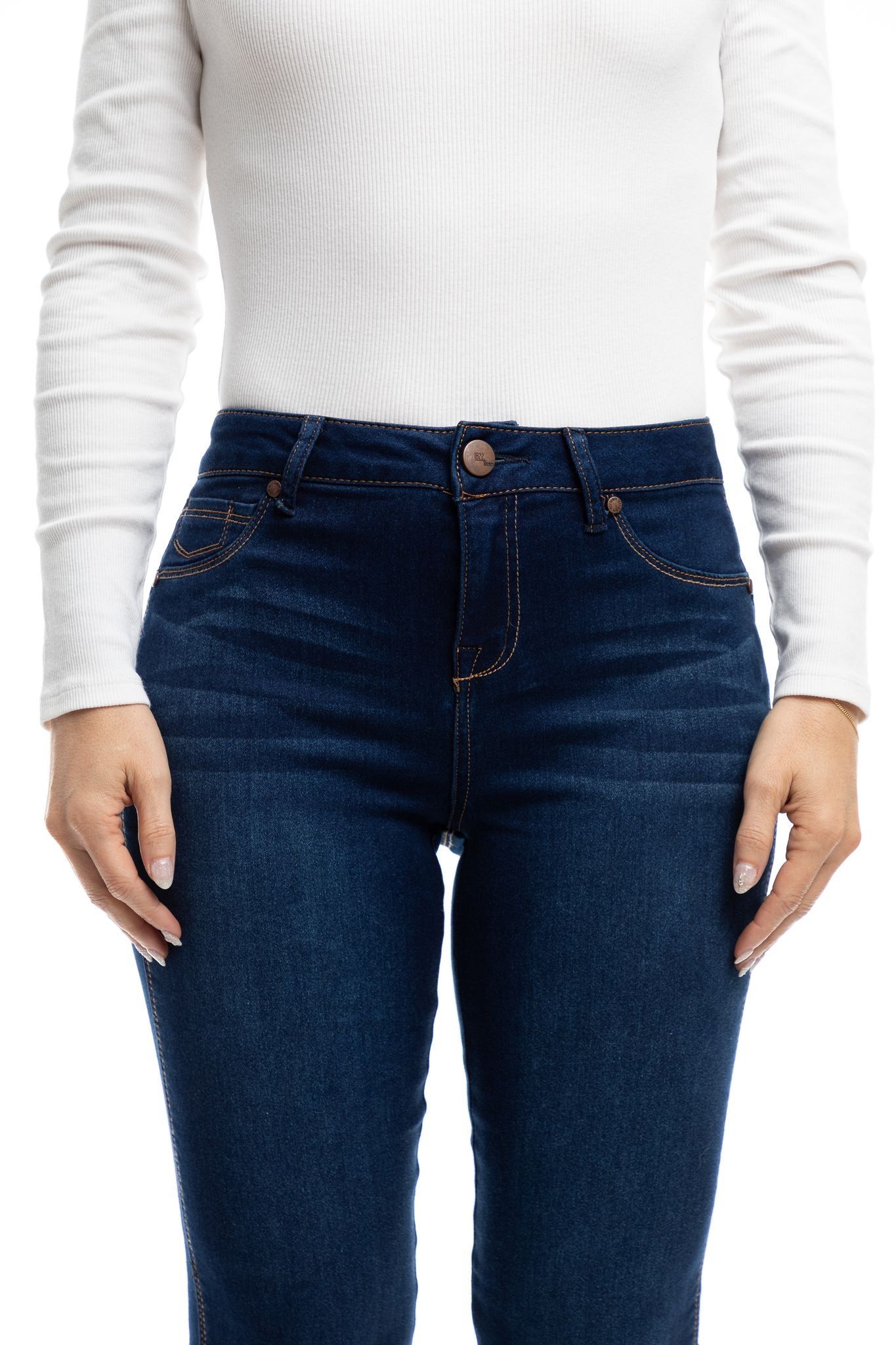 Petite 26" High-Rise Butter Ankle Skinny in Wynter Lennox sold by 1822 Denim product image thumbnail 5