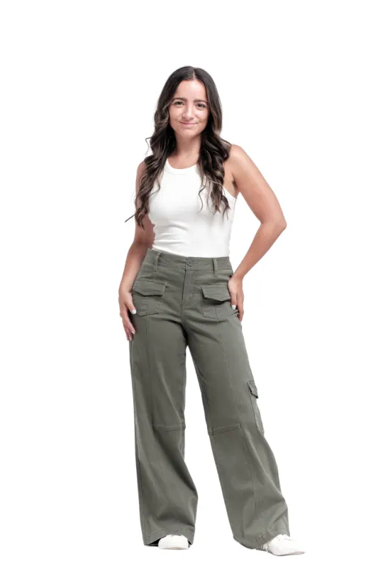 Petite Twill Cargo Wide Leg in Kasey sold by 1822 Denim