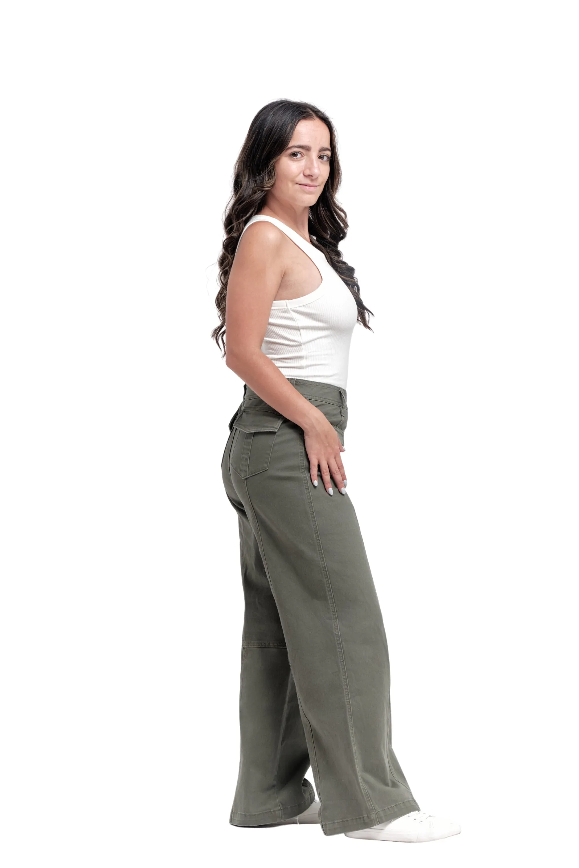 Petite Twill Cargo Wide Leg in Kasey sold by 1822 Denim product image thumbnail 2