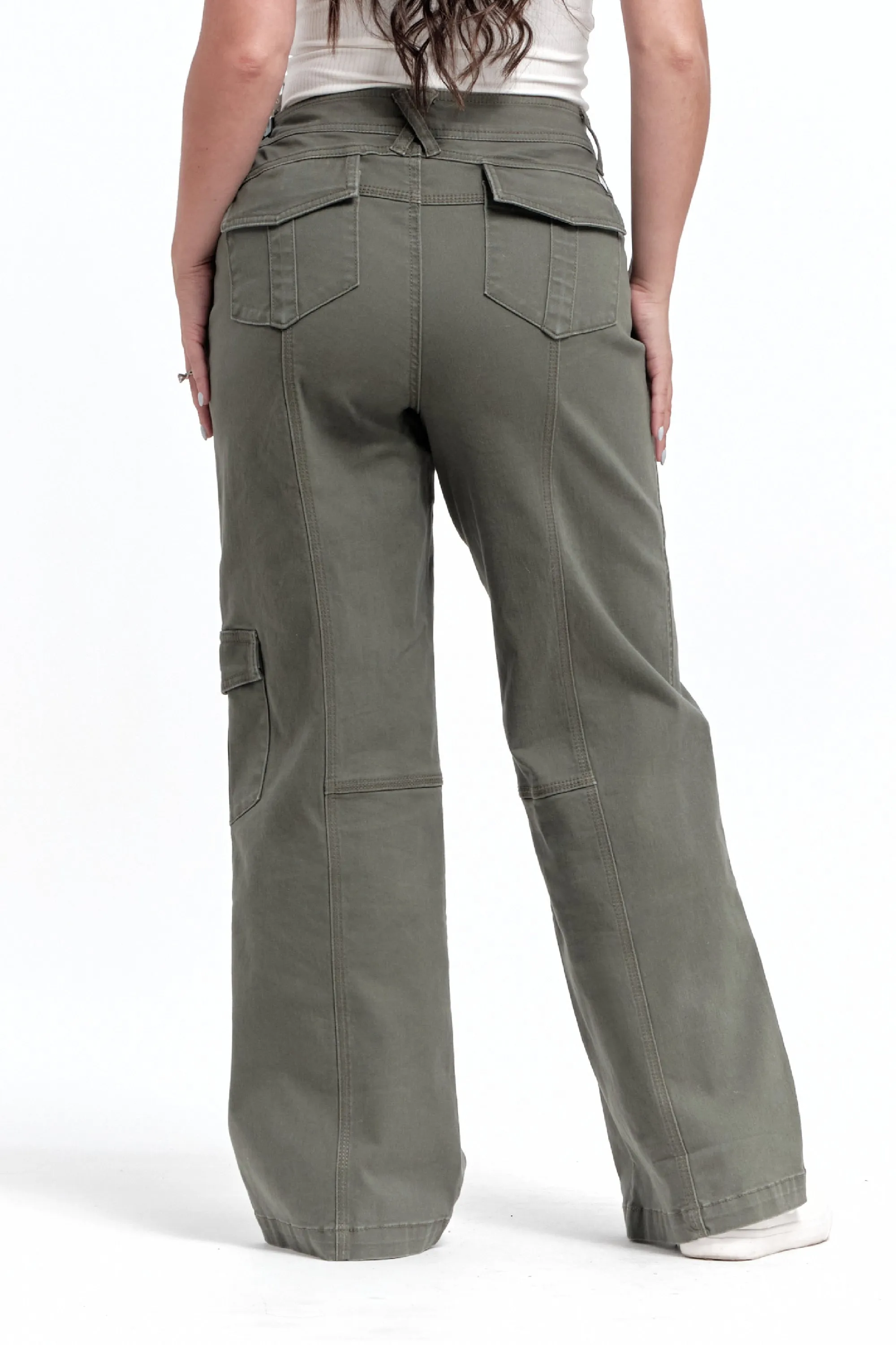 Petite Twill Cargo Wide Leg in Kasey sold by 1822 Denim product image thumbnail 5