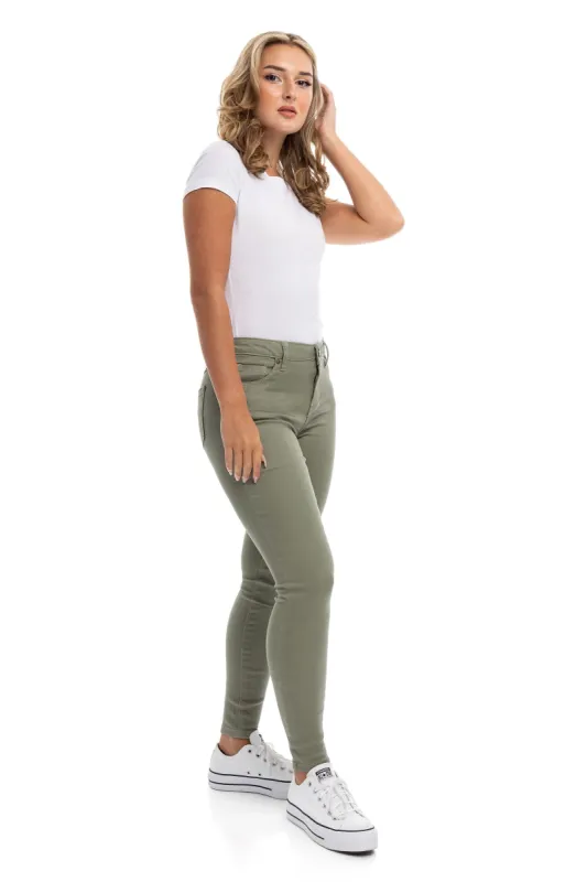 Color Butter Skinny in Army Green sold by 1822 Denim