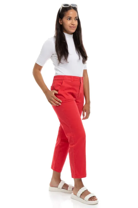 Petite 26" High-Rise Twill Straight In Farrah sold by 1822 Denim