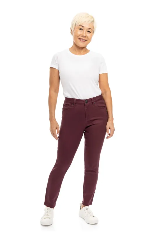 Petite Butter Ankle Skinny In Wine sold by 1822 Denim
