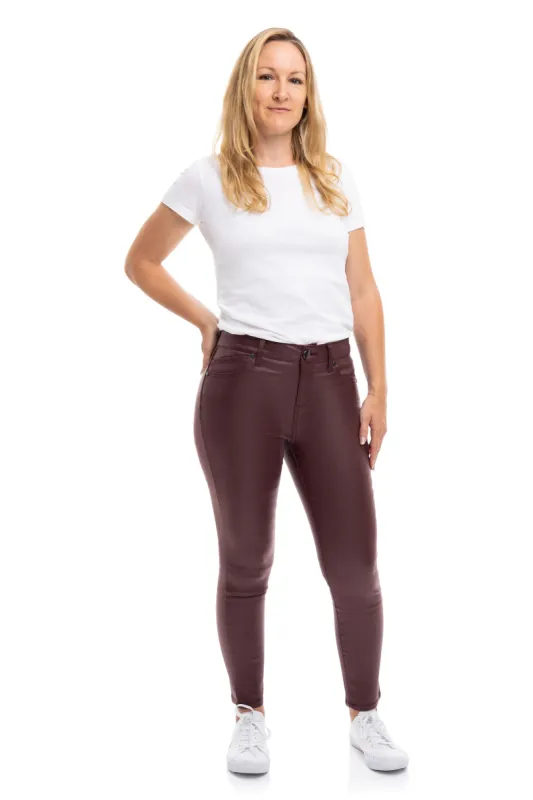Petite 26" Mid-Rise Coated Skinny In Vineyard Wine sold by 1822 Denim
