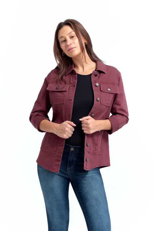 Classic Utility Jacket In Wine sold by 1822 Denim