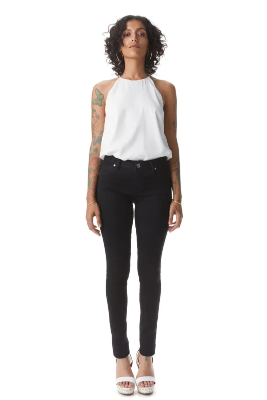 Long 34" Butter Mid-Rise Skinny In Wynter Black sold by 1822 Denim