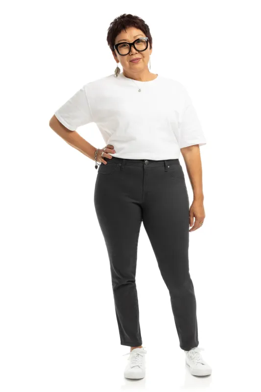 Curvy 28” Mid-Rise Twill Ankle Skinny in Magnet sold by 1822 Denim