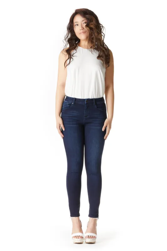 Petite 26" Mid-Rise Better Butter Madison Ankle Skinny in Yanique sold by 1822 Denim