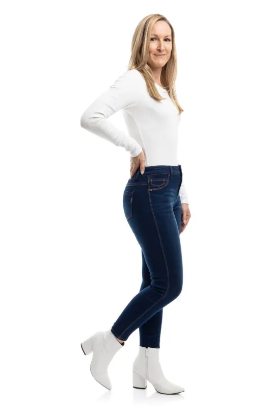 Petite 26" High-Rise Butter Ankle Skinny in Wynter Lennox sold by 1822 Denim