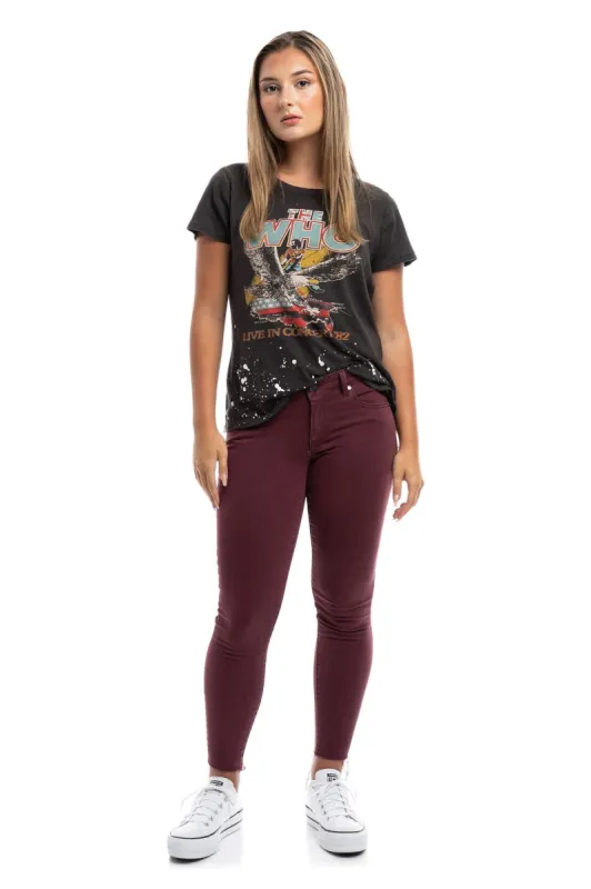 Raw Hem Ankle Skinny in Rumba Red made by 1822 Denim