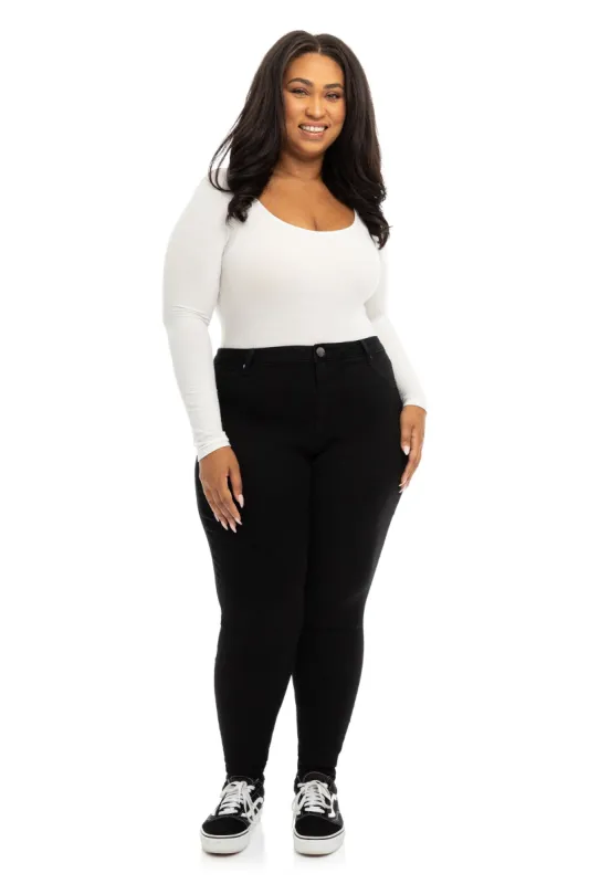 Plus 30" High-Rise Butter Ankle Skinny In Wynter Black sold by 1822 Denim